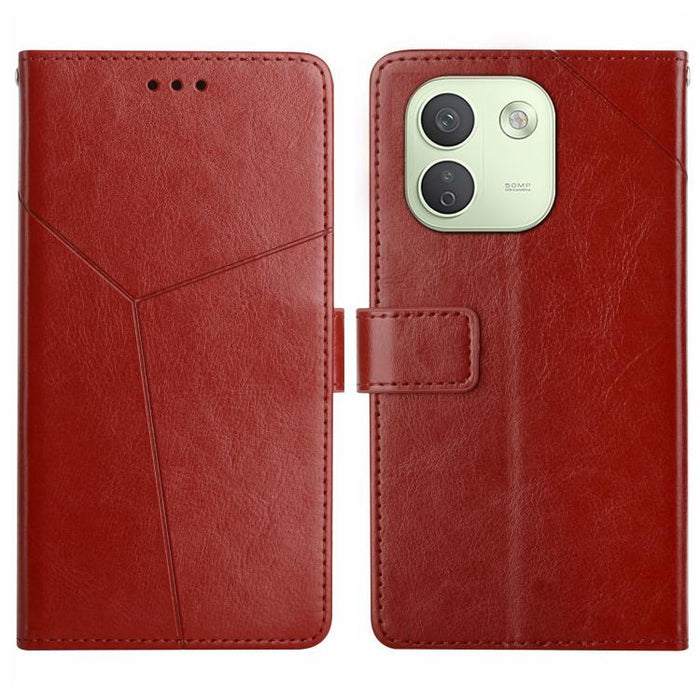 Funda de cuero para teléfono con tapa y patrón en forma de Y, For Redmi A7 Pro 171mm / Poco C85x 5G, For Redmi Note 15 Pro+ 5G Global 163.3mm, For Redmi Note 15 5G Global 164mm, For Redmi Note 15 Pro 4G Global 163.2mm                                   ...