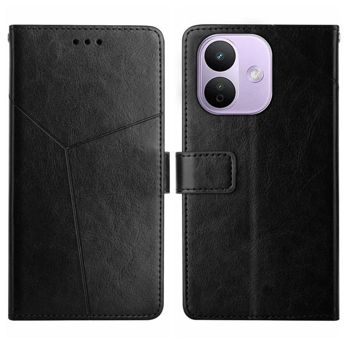 Funda de cuero para teléfono con tapa y patrón en forma de Y, For Redmi A7 Pro 171mm / Poco C85x 5G, For Redmi Note 15 Pro+ 5G Global 163.3mm, For Redmi Note 15 5G Global 164mm, For Redmi Note 15 Pro 4G Global 163.2mm                                   ...