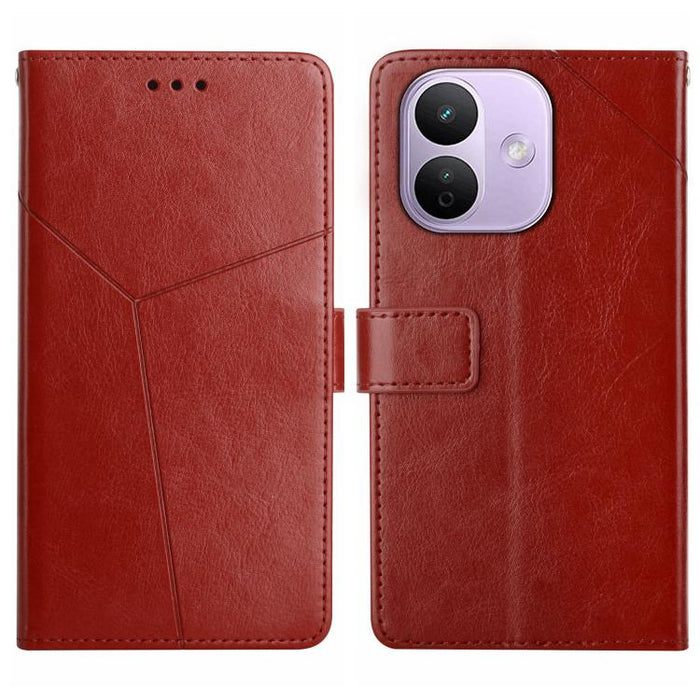 Funda de cuero para teléfono con tapa y patrón en forma de Y, For Redmi A7 Pro 171mm / Poco C85x 5G, For Redmi Note 15 Pro+ 5G Global 163.3mm, For Redmi Note 15 5G Global 164mm, For Redmi Note 15 Pro 4G Global 163.2mm                                   ...