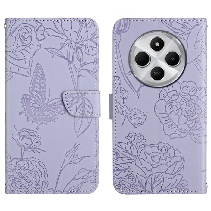 Funda de cuero con tapa para teléfono con relieve de mariposa y tacto de piel, For Redmi A7 Pro 171mm / Poco C85x 5G, For Redmi Note 15 Pro+ 5G Global 163.3mm, For Redmi Note 15 5G Global 164mm, For Redmi Note 15 Pro 4G Global 163.2mm                  ...