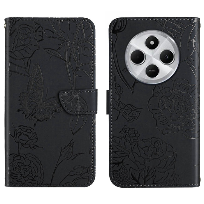 Funda de cuero con tapa para teléfono con relieve de mariposa y tacto de piel, For Redmi A7 Pro 171mm / Poco C85x 5G, For Redmi Note 15 Pro+ 5G Global 163.3mm, For Redmi Note 15 5G Global 164mm, For Redmi Note 15 Pro 4G Global 163.2mm                  ...