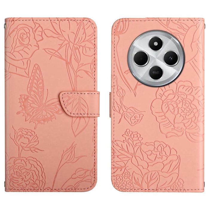 Funda de cuero con tapa para teléfono con relieve de mariposa y tacto de piel, For Redmi A7 Pro 171mm / Poco C85x 5G, For Redmi Note 15 Pro+ 5G Global 163.3mm, For Redmi Note 15 5G Global 164mm, For Redmi Note 15 Pro 4G Global 163.2mm                  ...
