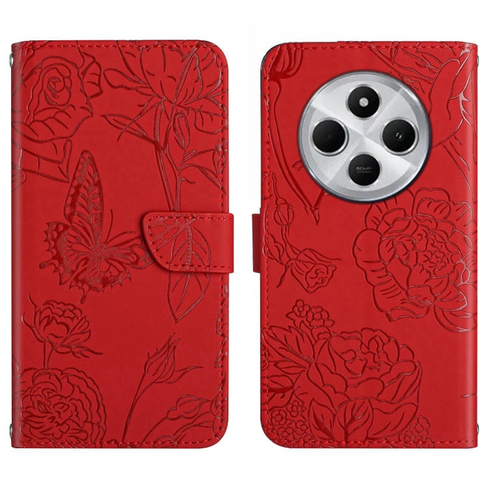 Funda de cuero con tapa para teléfono con relieve de mariposa y tacto de piel, For Redmi A7 Pro 171mm / Poco C85x 5G, For Redmi Note 15 Pro+ 5G Global 163.3mm, For Redmi Note 15 5G Global 164mm, For Redmi Note 15 Pro 4G Global 163.2mm                  ...
