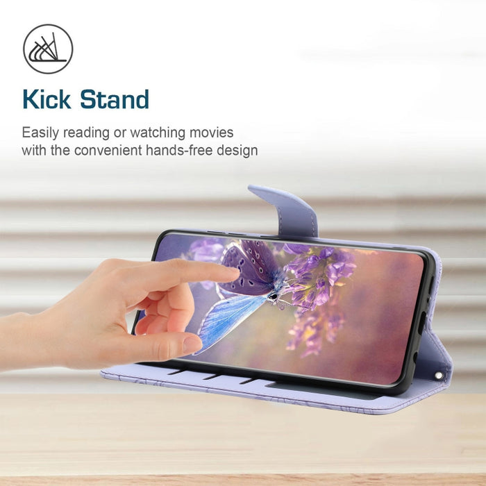 Funda de cuero con tapa para teléfono con relieve de mariposa y tacto de piel, For Redmi Note 14 5G, For Redmi Note 14 Pro+ 5G, For Redmi 14C 4G