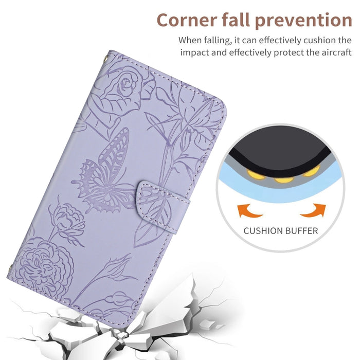 Funda de cuero con tapa para teléfono con relieve de mariposa y tacto de piel, For Redmi Note 14 5G, For Redmi Note 14 Pro+ 5G, For Redmi 14C 4G