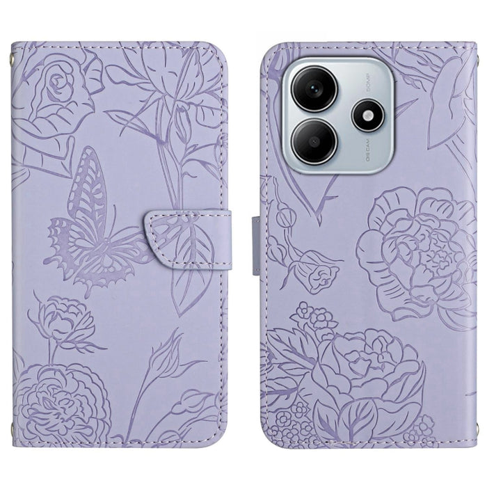 Funda de cuero con tapa para teléfono con relieve de mariposa y tacto de piel, For Redmi A7 Pro 171mm / Poco C85x 5G, For Redmi Note 15 Pro+ 5G Global 163.3mm, For Redmi Note 15 5G Global 164mm, For Redmi Note 15 Pro 4G Global 163.2mm                  ...