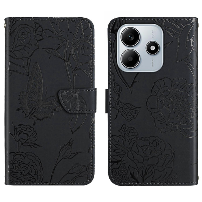Funda de cuero con tapa para teléfono con relieve de mariposa y tacto de piel, For Redmi A7 Pro 171mm / Poco C85x 5G, For Redmi Note 15 Pro+ 5G Global 163.3mm, For Redmi Note 15 5G Global 164mm, For Redmi Note 15 Pro 4G Global 163.2mm                  ...