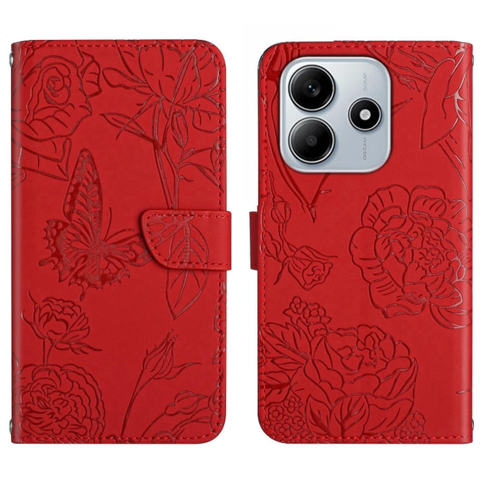 Funda de cuero con tapa para teléfono con relieve de mariposa y tacto de piel, For Redmi A7 Pro 171mm / Poco C85x 5G, For Redmi Note 15 Pro+ 5G Global 163.3mm, For Redmi Note 15 5G Global 164mm, For Redmi Note 15 Pro 4G Global 163.2mm                  ...