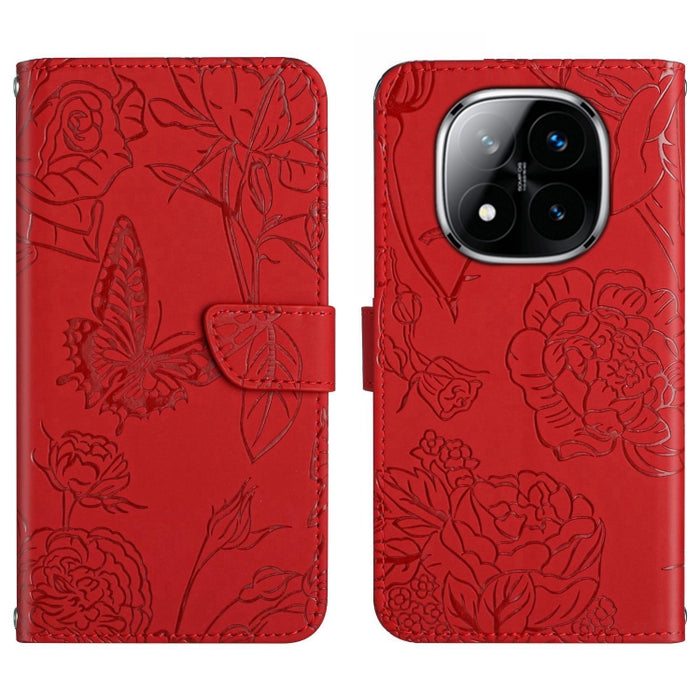 Funda de cuero con tapa para teléfono con relieve de mariposa y tacto de piel, For Redmi A7 Pro 171mm / Poco C85x 5G, For Redmi Note 15 Pro+ 5G Global 163.3mm, For Redmi Note 15 5G Global 164mm, For Redmi Note 15 Pro 4G Global 163.2mm                  ...