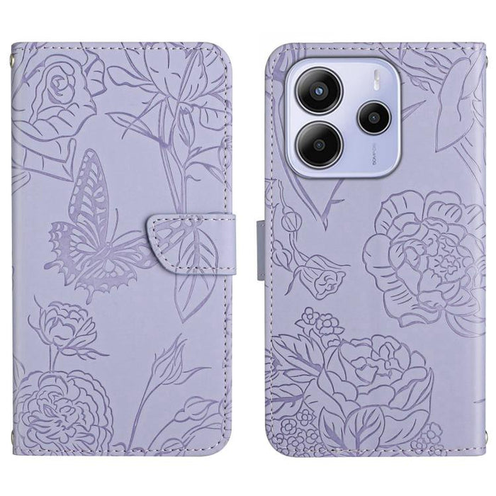 Funda de cuero con tapa para teléfono con relieve de mariposa y tacto de piel, For Redmi A7 Pro 171mm / Poco C85x 5G, For Redmi Note 15 Pro+ 5G Global 163.3mm, For Redmi Note 15 5G Global 164mm, For Redmi Note 15 Pro 4G Global 163.2mm                  ...