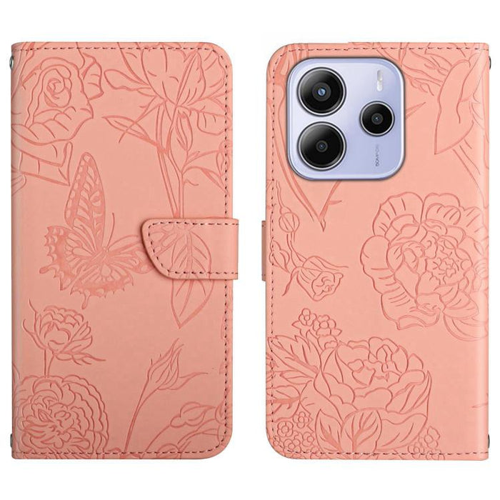 Funda de cuero con tapa para teléfono con relieve de mariposa y tacto de piel, For Redmi A7 Pro 171mm / Poco C85x 5G, For Redmi Note 15 Pro+ 5G Global 163.3mm, For Redmi Note 15 5G Global 164mm, For Redmi Note 15 Pro 4G Global 163.2mm                  ...