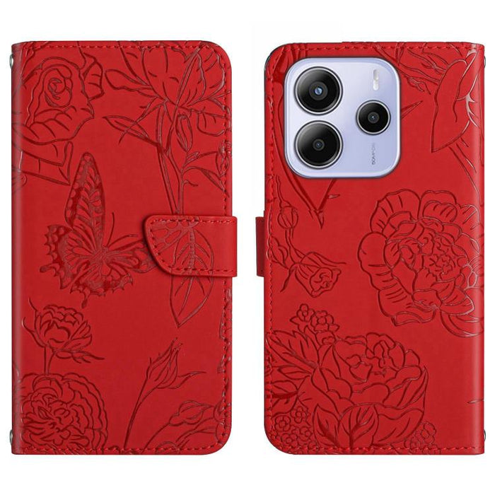 Funda de cuero con tapa para teléfono con relieve de mariposa y tacto de piel, For Redmi A7 Pro 171mm / Poco C85x 5G, For Redmi Note 15 Pro+ 5G Global 163.3mm, For Redmi Note 15 5G Global 164mm, For Redmi Note 15 Pro 4G Global 163.2mm                  ...