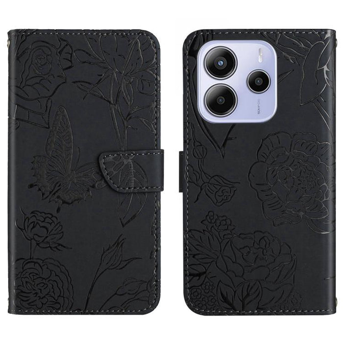 Funda de cuero con tapa para teléfono con relieve de mariposa y tacto de piel, For Redmi A7 Pro 171mm / Poco C85x 5G, For Redmi Note 15 Pro+ 5G Global 163.3mm, For Redmi Note 15 5G Global 164mm, For Redmi Note 15 Pro 4G Global 163.2mm                  ...