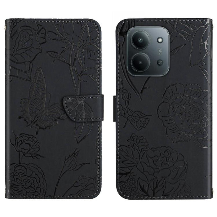Funda de cuero con tapa para teléfono con relieve de mariposa y tacto de piel, For Redmi A7 Pro 171mm / Poco C85x 5G, For Redmi Note 15 Pro+ 5G Global 163.3mm, For Redmi Note 15 5G Global 164mm, For Redmi Note 15 Pro 4G Global 163.2mm                  ...