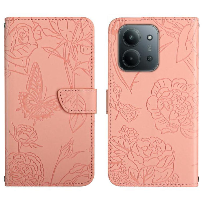 Funda de cuero con tapa para teléfono con relieve de mariposa y tacto de piel, For Redmi A7 Pro 171mm / Poco C85x 5G, For Redmi Note 15 Pro+ 5G Global 163.3mm, For Redmi Note 15 5G Global 164mm, For Redmi Note 15 Pro 4G Global 163.2mm                  ...