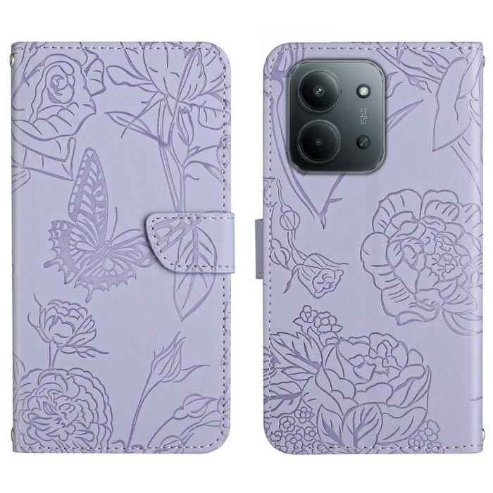 Funda de cuero con tapa para teléfono con relieve de mariposa y tacto de piel, For Redmi A7 Pro 171mm / Poco C85x 5G, For Redmi Note 15 Pro+ 5G Global 163.3mm, For Redmi Note 15 5G Global 164mm, For Redmi Note 15 Pro 4G Global 163.2mm                  ...