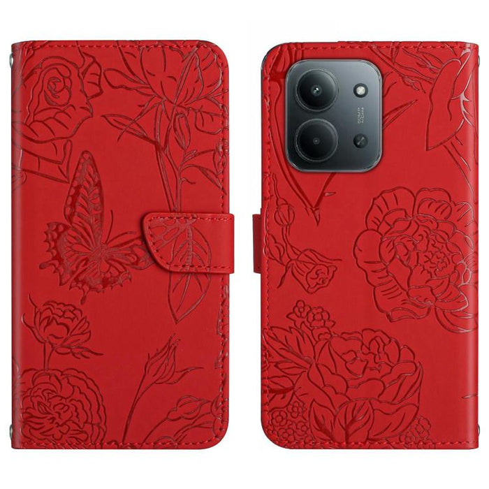 Funda de cuero con tapa para teléfono con relieve de mariposa y tacto de piel, For Redmi A7 Pro 171mm / Poco C85x 5G, For Redmi Note 15 Pro+ 5G Global 163.3mm, For Redmi Note 15 5G Global 164mm, For Redmi Note 15 Pro 4G Global 163.2mm                  ...
