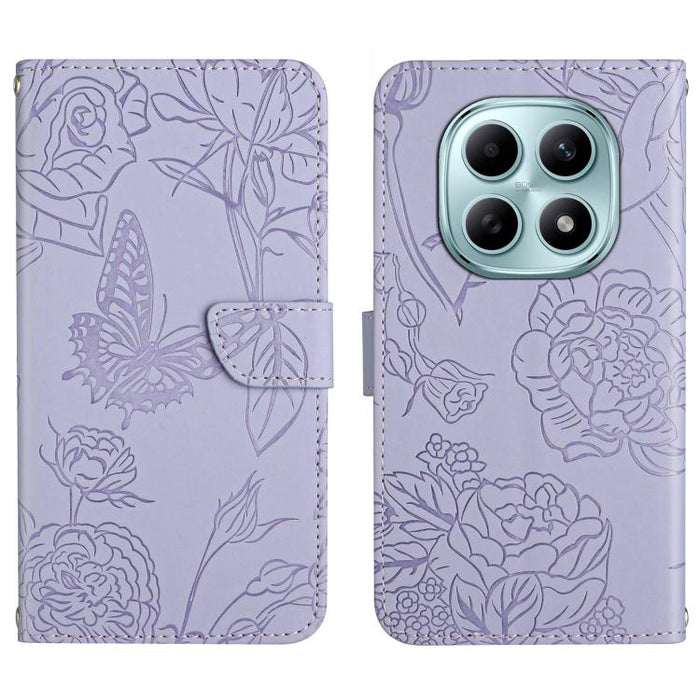 Funda de cuero con tapa para teléfono con relieve de mariposa y tacto de piel, For Redmi A7 Pro 171mm / Poco C85x 5G, For Redmi Note 15 Pro+ 5G Global 163.3mm, For Redmi Note 15 5G Global 164mm, For Redmi Note 15 Pro 4G Global 163.2mm                  ...
