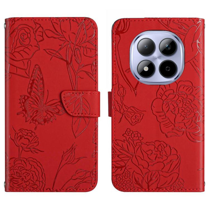 Funda de cuero con tapa para teléfono con relieve de mariposa y tacto de piel, For Redmi A7 Pro 171mm / Poco C85x 5G, For Redmi Note 15 Pro+ 5G Global 163.3mm, For Redmi Note 15 5G Global 164mm, For Redmi Note 15 Pro 4G Global 163.2mm                  ...
