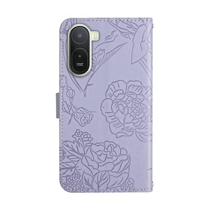 Funda de cuero con tapa para teléfono con relieve de mariposa y tacto de piel, For Redmi A7 Pro 171mm / Poco C85x 5G, For Redmi Note 15 Pro+ 5G Global 163.3mm, For Redmi Note 15 5G Global 164mm, For Redmi Note 15 Pro 4G Global 163.2mm                  ...