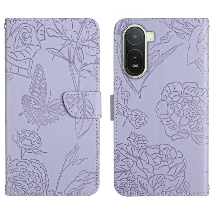 Funda de cuero con tapa para teléfono con relieve de mariposa y tacto de piel, For Redmi A7 Pro 171mm / Poco C85x 5G, For Redmi Note 15 Pro+ 5G Global 163.3mm, For Redmi Note 15 5G Global 164mm, For Redmi Note 15 Pro 4G Global 163.2mm                  ...