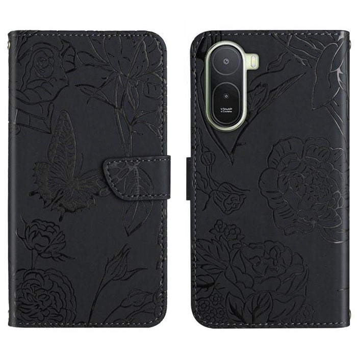 Funda de cuero con tapa para teléfono con relieve de mariposa y tacto de piel, For Redmi A7 Pro 171mm / Poco C85x 5G, For Redmi Note 15 Pro+ 5G Global 163.3mm, For Redmi Note 15 5G Global 164mm, For Redmi Note 15 Pro 4G Global 163.2mm                  ...