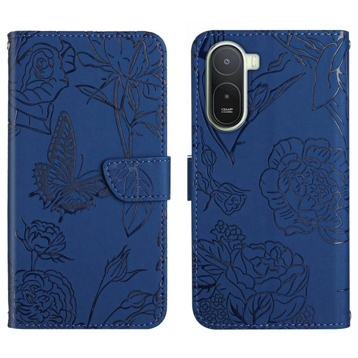 Funda de cuero con tapa para teléfono con relieve de mariposa y tacto de piel, For Redmi A7 Pro 171mm / Poco C85x 5G, For Redmi Note 15 Pro+ 5G Global 163.3mm, For Redmi Note 15 5G Global 164mm, For Redmi Note 15 Pro 4G Global 163.2mm                  ...