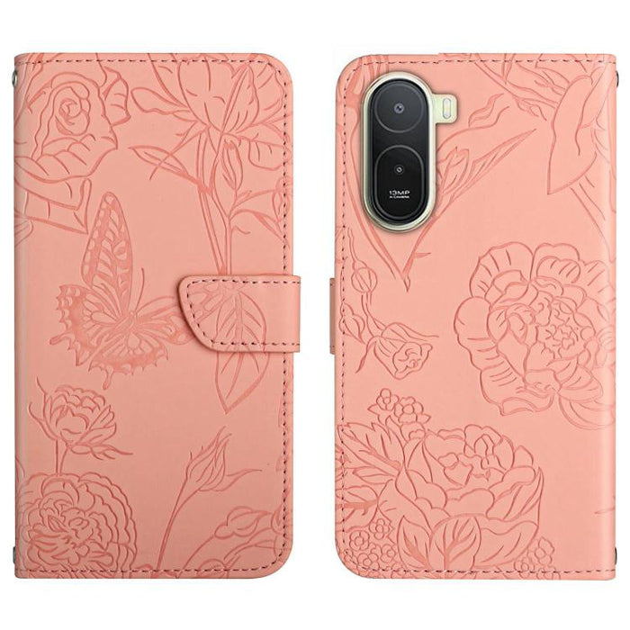 Funda de cuero con tapa para teléfono con relieve de mariposa y tacto de piel, For Redmi A7 Pro 171mm / Poco C85x 5G, For Redmi Note 15 Pro+ 5G Global 163.3mm, For Redmi Note 15 5G Global 164mm, For Redmi Note 15 Pro 4G Global 163.2mm                  ...