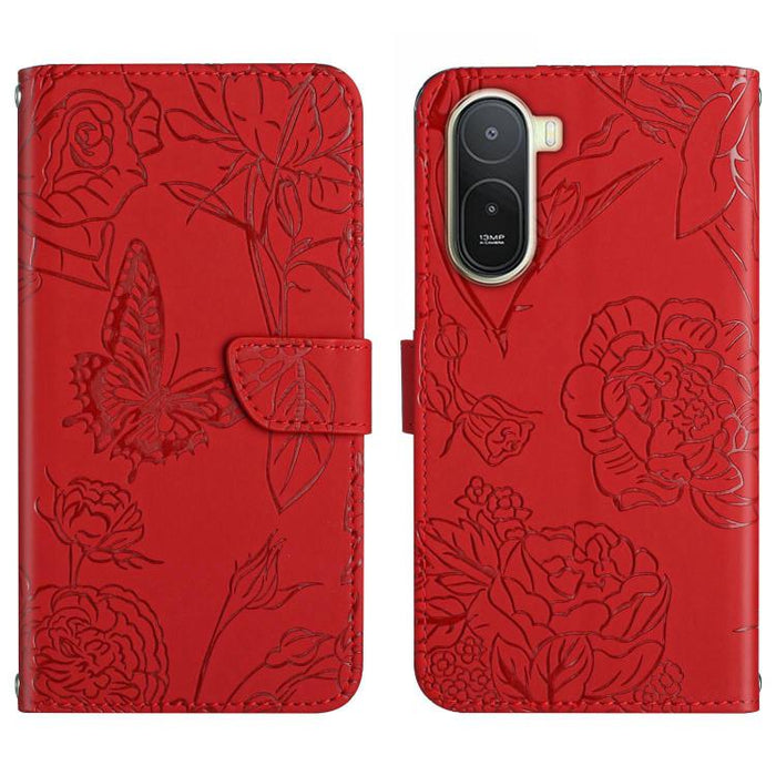 Funda de cuero con tapa para teléfono con relieve de mariposa y tacto de piel, For Redmi A7 Pro 171mm / Poco C85x 5G, For Redmi Note 15 Pro+ 5G Global 163.3mm, For Redmi Note 15 5G Global 164mm, For Redmi Note 15 Pro 4G Global 163.2mm                  ...