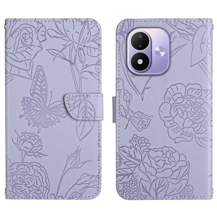 Funda de cuero con tapa para teléfono con relieve de mariposa y tacto de piel, For Redmi A7 Pro 171mm / Poco C85x 5G, For Redmi Note 15 Pro+ 5G Global 163.3mm, For Redmi Note 15 5G Global 164mm, For Redmi Note 15 Pro 4G Global 163.2mm                  ...