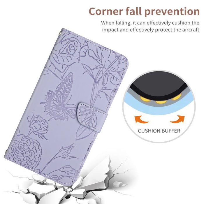 Funda de cuero con tapa para teléfono con relieve de mariposa y tacto de piel, For Redmi A7 Pro 171mm / Poco C85x 5G, For Redmi Note 15 Pro+ 5G Global 163.3mm, For Redmi Note 15 5G Global 164mm, For Redmi Note 15 Pro 4G Global 163.2mm                  ...