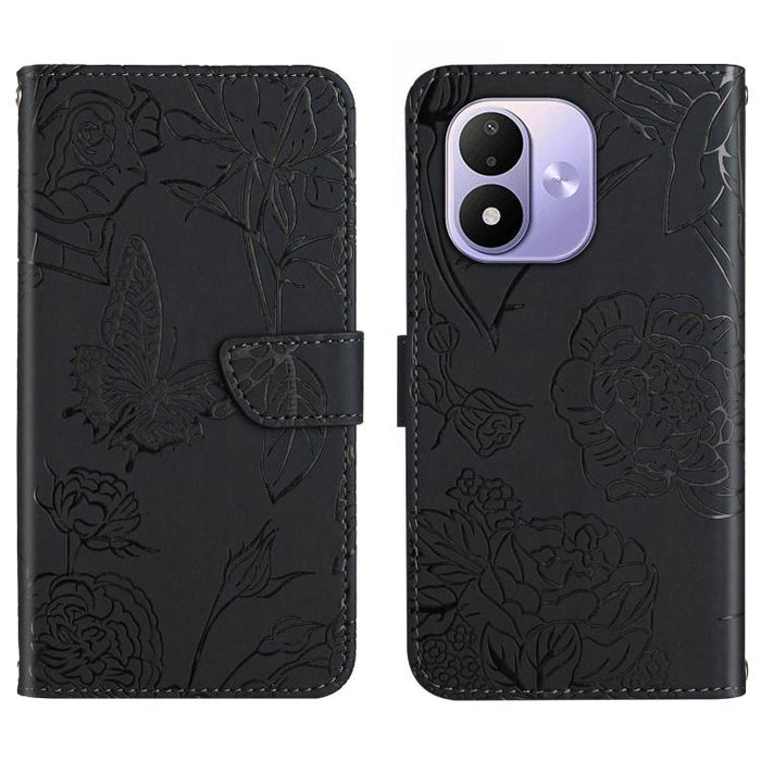 Funda de cuero con tapa para teléfono con relieve de mariposa y tacto de piel, For Redmi A7 Pro 171mm / Poco C85x 5G, For Redmi Note 15 Pro+ 5G Global 163.3mm, For Redmi Note 15 5G Global 164mm, For Redmi Note 15 Pro 4G Global 163.2mm                  ...