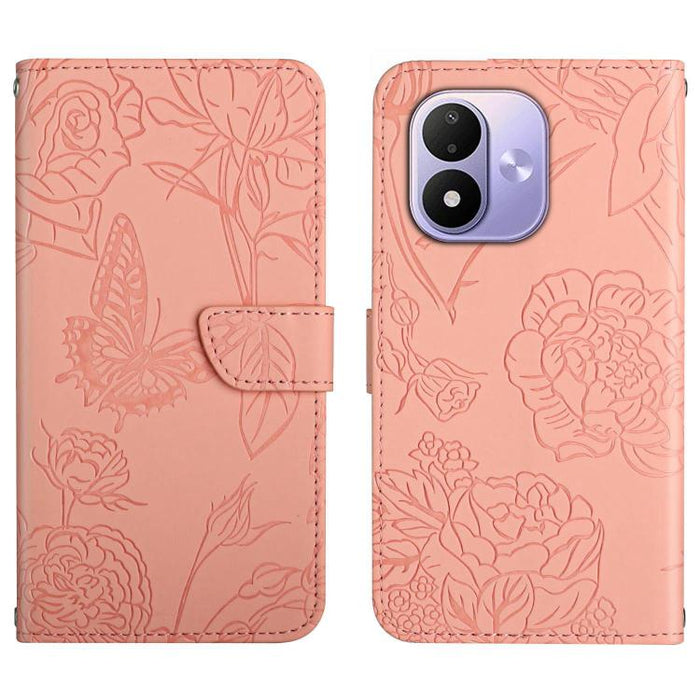 Funda de cuero con tapa para teléfono con relieve de mariposa y tacto de piel, For Redmi A7 Pro 171mm / Poco C85x 5G, For Redmi Note 15 Pro+ 5G Global 163.3mm, For Redmi Note 15 5G Global 164mm, For Redmi Note 15 Pro 4G Global 163.2mm                  ...