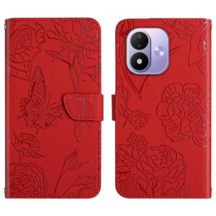 Funda de cuero con tapa para teléfono con relieve de mariposa y tacto de piel, For Redmi A7 Pro 171mm / Poco C85x 5G, For Redmi Note 15 Pro+ 5G Global 163.3mm, For Redmi Note 15 5G Global 164mm, For Redmi Note 15 Pro 4G Global 163.2mm                  ...