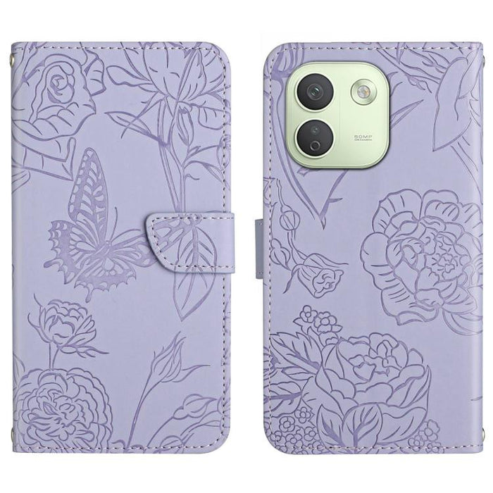 Funda de cuero con tapa para teléfono con relieve de mariposa y tacto de piel, For Redmi A7 Pro 171mm / Poco C85x 5G, For Redmi Note 15 Pro+ 5G Global 163.3mm, For Redmi Note 15 5G Global 164mm, For Redmi Note 15 Pro 4G Global 163.2mm                  ...