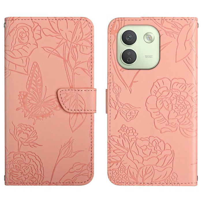 Funda de cuero con tapa para teléfono con relieve de mariposa y tacto de piel, For Redmi A7 Pro 171mm / Poco C85x 5G, For Redmi Note 15 Pro+ 5G Global 163.3mm, For Redmi Note 15 5G Global 164mm, For Redmi Note 15 Pro 4G Global 163.2mm                  ...