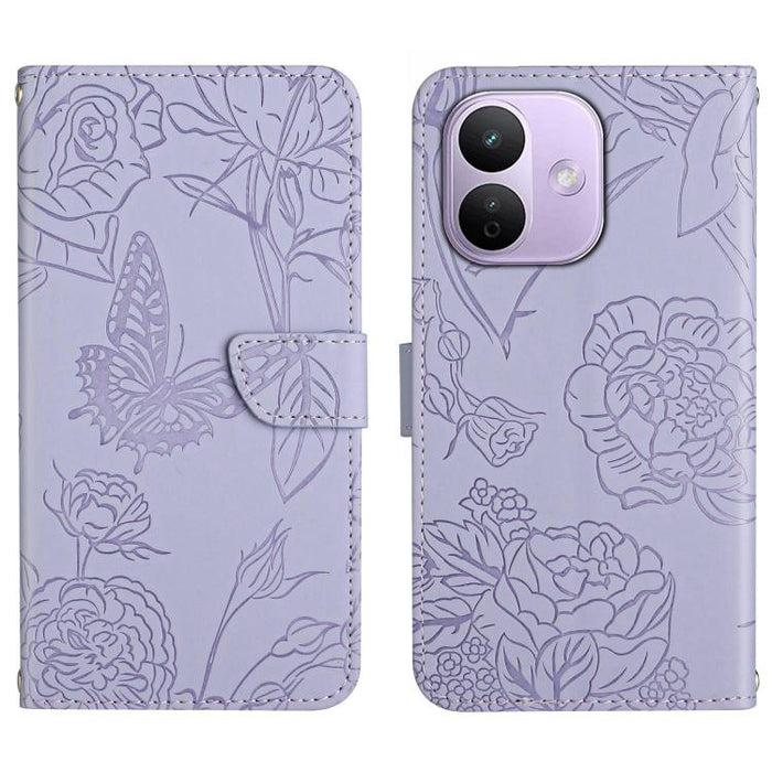 Funda de cuero con tapa para teléfono con relieve de mariposa y tacto de piel, For Redmi A7 Pro 171mm / Poco C85x 5G, For Redmi Note 15 Pro+ 5G Global 163.3mm, For Redmi Note 15 5G Global 164mm, For Redmi Note 15 Pro 4G Global 163.2mm                  ...