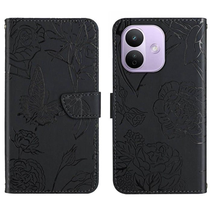 Funda de cuero con tapa para teléfono con relieve de mariposa y tacto de piel, For Redmi A7 Pro 171mm / Poco C85x 5G, For Redmi Note 15 Pro+ 5G Global 163.3mm, For Redmi Note 15 5G Global 164mm, For Redmi Note 15 Pro 4G Global 163.2mm                  ...