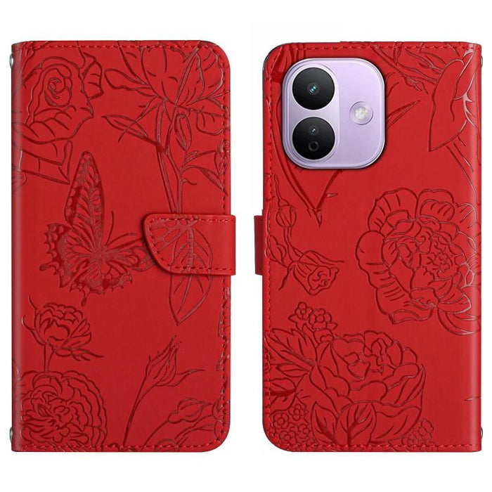 Funda de cuero con tapa para teléfono con relieve de mariposa y tacto de piel, For Redmi A7 Pro 171mm / Poco C85x 5G, For Redmi Note 15 Pro+ 5G Global 163.3mm, For Redmi Note 15 5G Global 164mm, For Redmi Note 15 Pro 4G Global 163.2mm                  ...