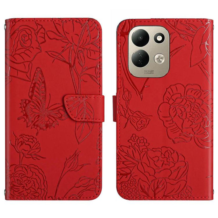 Funda de cuero con tapa para teléfono con relieve de mariposa y tacto de piel, For Redmi A7 Pro 171mm / Poco C85x 5G, For Redmi Note 15 Pro+ 5G Global 163.3mm, For Redmi Note 15 5G Global 164mm, For Redmi Note 15 Pro 4G Global 163.2mm                  ...