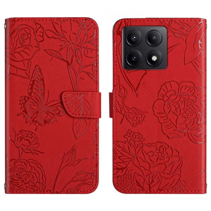 Funda de cuero con tapa para teléfono con relieve de mariposa y tacto de piel, For Xiaomi 17T Pro 5G, For Xiaomi 17T 5G, For Xiaomi Poco X8 Pro 5G, For Xiaomi 17 Pro Max, For Xiaomi 17 Pro, For Xiaomi 17, For Xiaomi Poco M7 4G 169mm, For Xiaomi 15T Pro...
