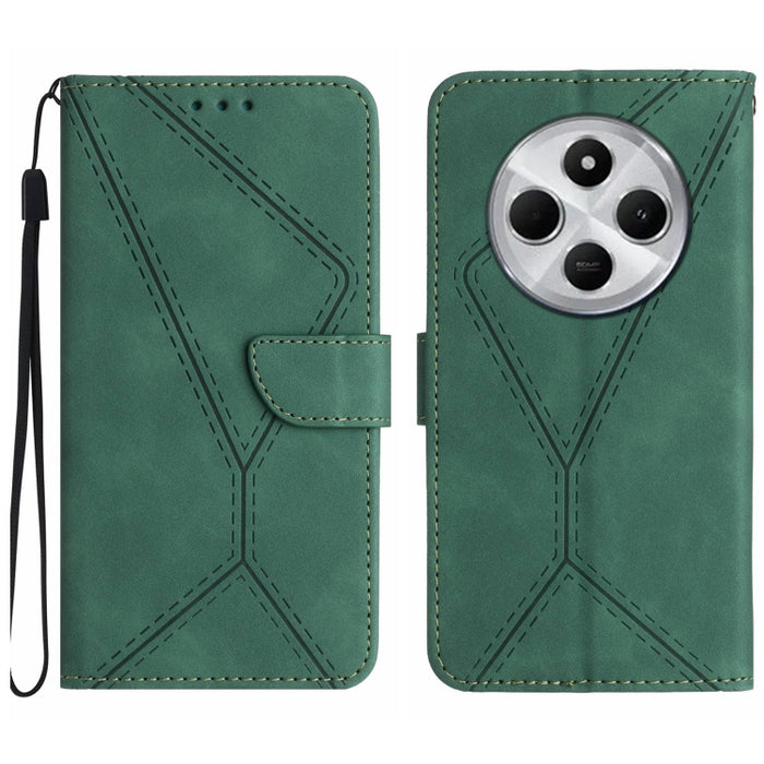 Funda para teléfono de cuero con costuras en relieve, For Redmi Note 14 Pro+ 5G, For Redmi 14C 4G