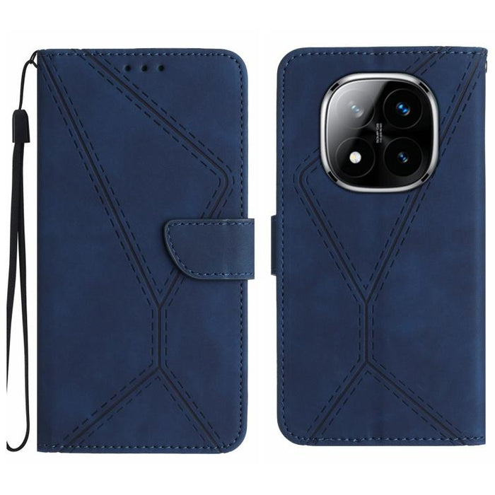 Funda para teléfono de cuero con costuras en relieve, For Redmi Note 14 Pro+ 5G, For Redmi 14C 4G