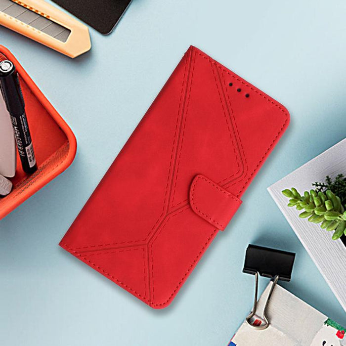 Funda para teléfono de cuero con costuras en relieve, For Redmi Note 14 Pro+ 5G, For Redmi 14C 4G
