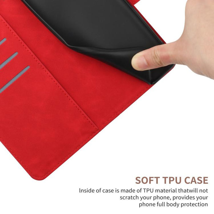 Funda para teléfono de cuero con costuras en relieve, For Redmi Note 14 Pro+ 5G, For Redmi 14C 4G