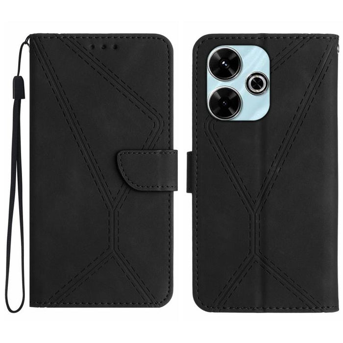 Funda para teléfono de cuero con costuras en relieve, For Redmi A7 Pro 171mm / Poco C85x 5G, For Redmi Note 15 Pro+ 5G Global 163.3mm, For Redmi Note 15 4G / 5G Global 164mm, For Redmi Note 15 Pro 4G Global 163.2mm, For Redmi Note 15 Pro 5G Global 163....