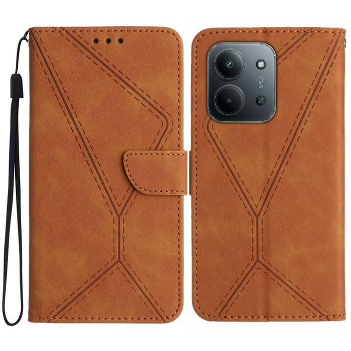 Funda para teléfono de cuero con costuras en relieve, For Redmi A7 Pro 171mm / Poco C85x 5G, For Redmi Note 15 Pro+ 5G Global 163.3mm, For Redmi Note 15 4G / 5G Global 164mm, For Redmi Note 15 Pro 4G Global 163.2mm, For Redmi Note 15 Pro 5G Global 163....