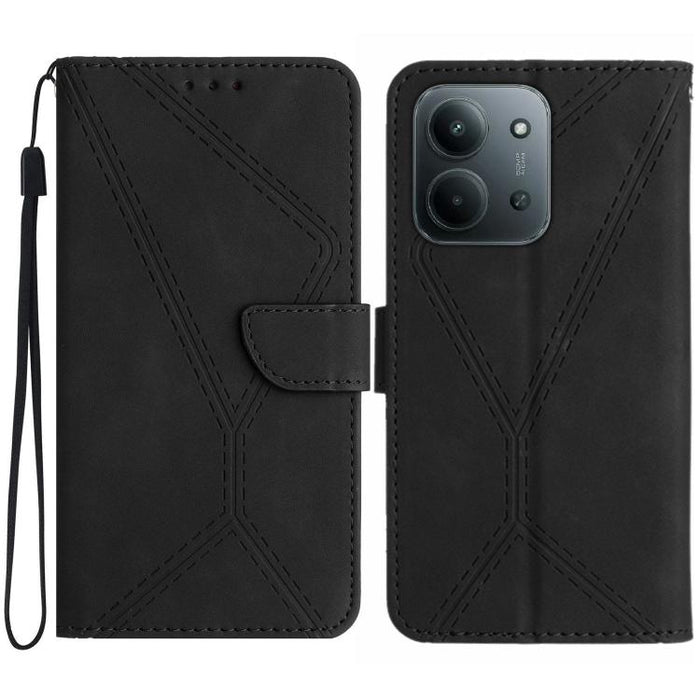 Funda para teléfono de cuero con costuras en relieve, For Redmi A7 Pro 171mm / Poco C85x 5G, For Redmi Note 15 Pro+ 5G Global 163.3mm, For Redmi Note 15 4G / 5G Global 164mm, For Redmi Note 15 Pro 4G Global 163.2mm, For Redmi Note 15 Pro 5G Global 163....