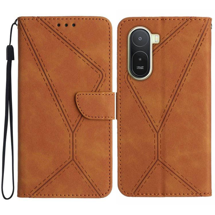 Funda para teléfono de cuero con costuras en relieve, For Redmi A7 Pro 171mm / Poco C85x 5G, For Redmi Note 15 Pro+ 5G Global 163.3mm, For Redmi Note 15 4G / 5G Global 164mm, For Redmi Note 15 Pro 4G Global 163.2mm, For Redmi Note 15 Pro 5G Global 163....