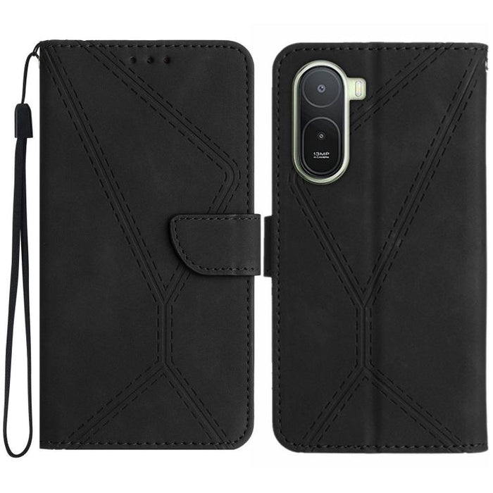 Funda para teléfono de cuero con costuras en relieve, For Redmi A7 Pro 171mm / Poco C85x 5G, For Redmi Note 15 Pro+ 5G Global 163.3mm, For Redmi Note 15 4G / 5G Global 164mm, For Redmi Note 15 Pro 4G Global 163.2mm, For Redmi Note 15 Pro 5G Global 163....
